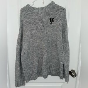 Gray PINK Logo Sweater